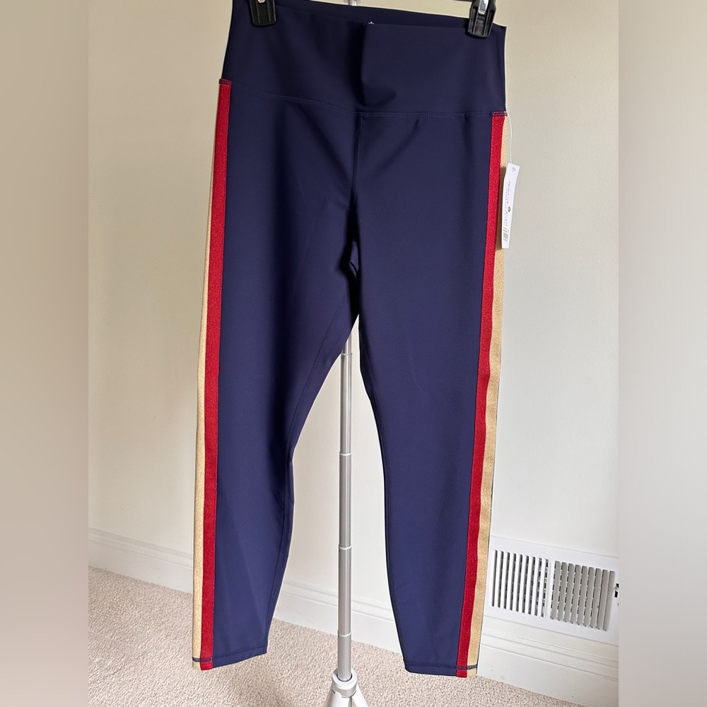 Spiritual gangster navy striped leggings